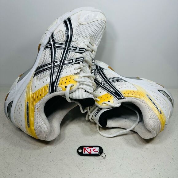 Asics Gel Rocket B003N Men's Athletic Running Trainers White Silver Size 9,5